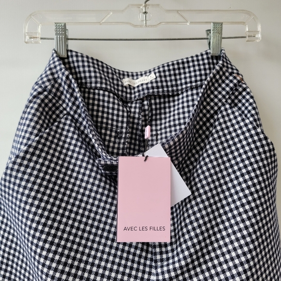 Avec Les Filles Black and White Checkered Flare Pants Size 6 High Waist Neutral - Picture 9 of 14